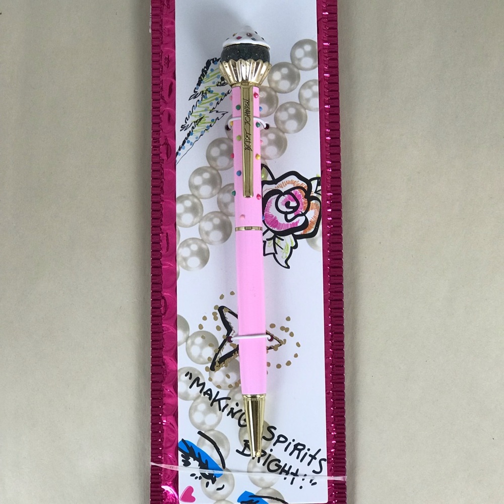 🌟 NWT Betsey Johnson Cupcake Jeweled Ink Pen